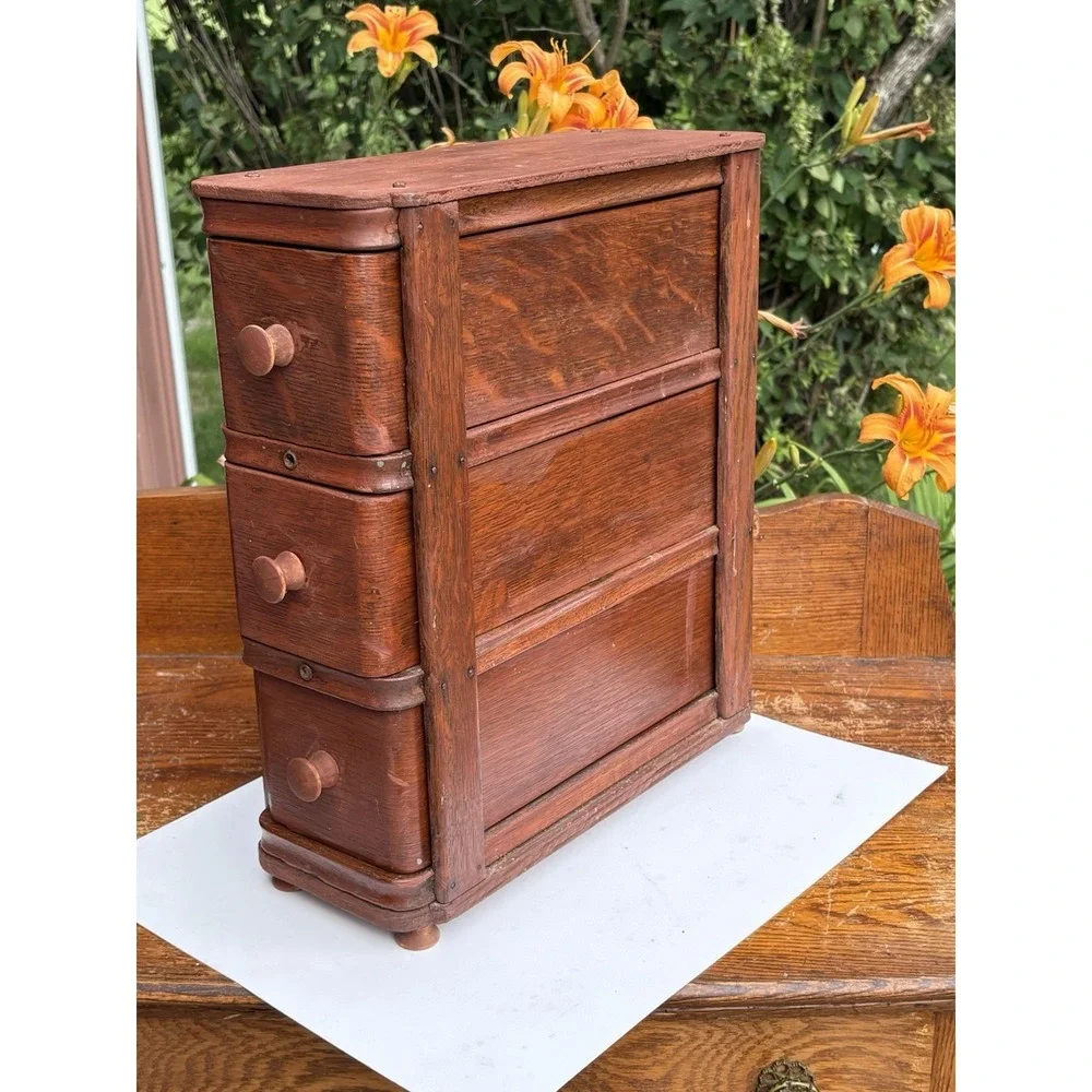 Antique Treadle Sewing Machine Drawers, Set of 3 In Frame Cottagecore Farmhouse